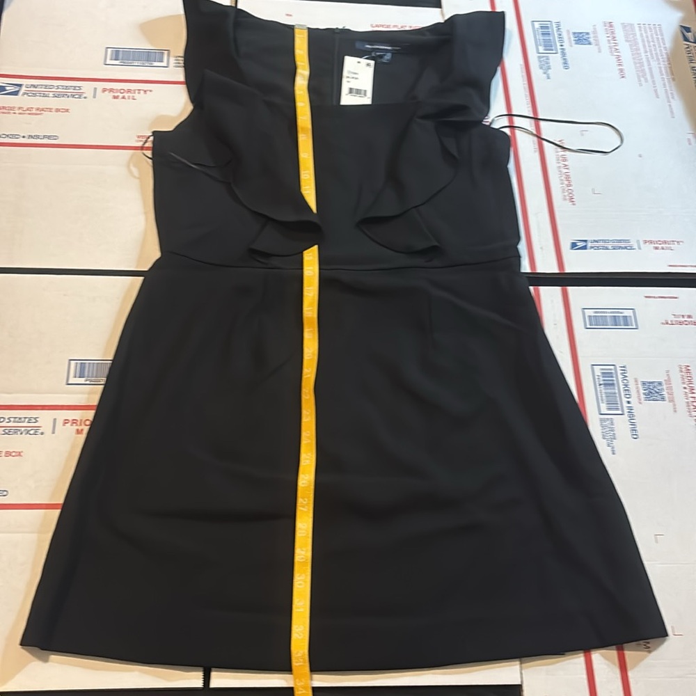 NEW IN BAG- FRENCH CONNECTION SLEEVELESS RUFFLE FRONT DRESS ZIPPER BACK